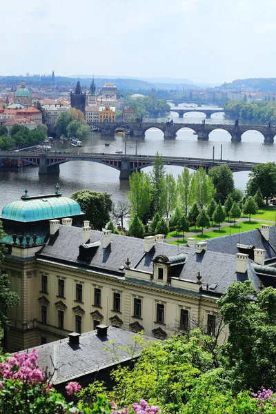 Città colorata di Praga con i suoi ponti, Repubblica Ceca — Foto Stock