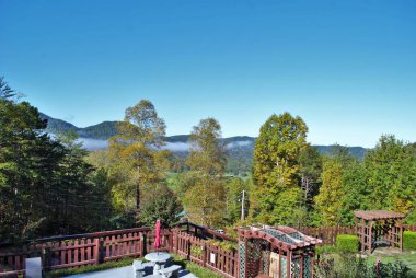 Dağlardaki bulutlar arka planda Büyük dumanlı dağ milli parkı Tennessee