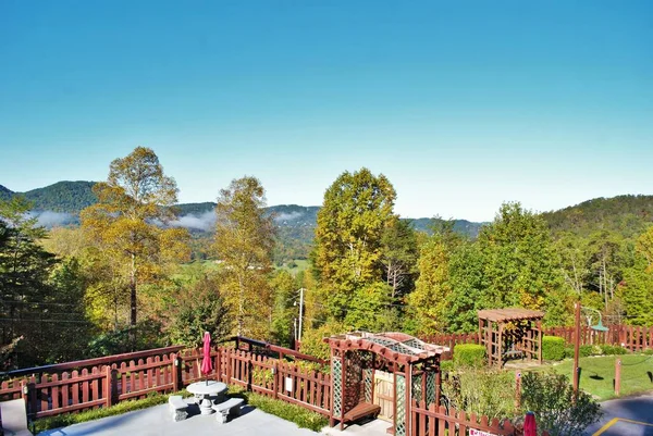 View Mountains Landscape Background Resort Great Smoky Mountain National Park — Stock Photo, Image