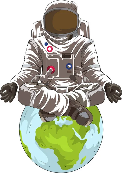 Medytujący Astronauta Ziemi — Zdjęcie stockowe