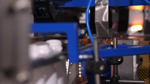 A gép automatizált működése műanyag palackok szállítószalag-gyártásában — Stock videók