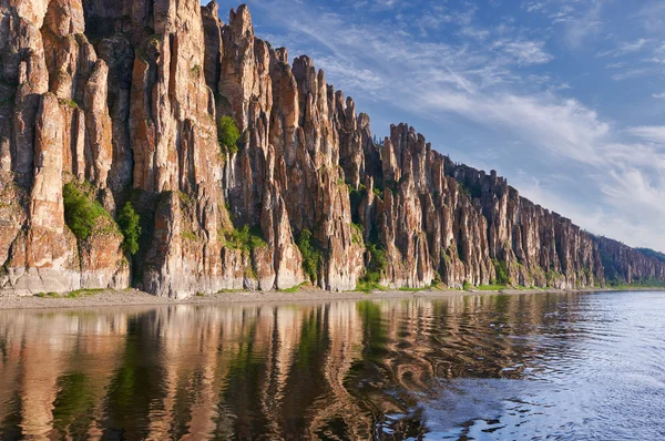 Lena Pillars, margem do rio Lena, Yakutia — Fotografia de Stock