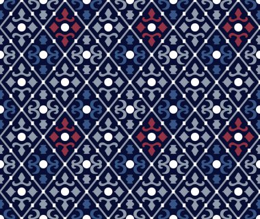 Japon Elmas Çiçek Vektörü Kusursuz Desen