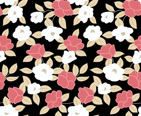 Japonais Mignon Fleur Vecteur Sans Couture Modèle — Image vectorielle