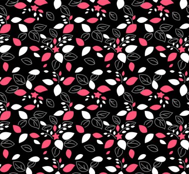 Japon Çiçeği Yaprak Vektörü Kusursuz Desen