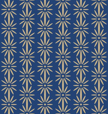 Japon Yıldız Çiçeği Klasik Vektör Kusursuz Deseni