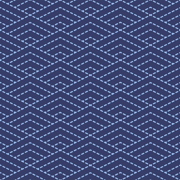 Japanese Geometric Wave Vector Seamless Pattern