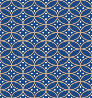 Japon Oval Çiçek Vektörü Kusursuz Desen