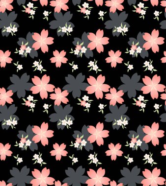 Japon Pembe Kiraz Çiçeği Vektörü Kusursuz Desen