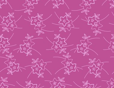 Japon Pembe Kiraz Çiçeği Vektörü Kusursuz Desen