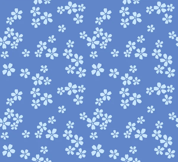 Modèle Sans Couture Vectoriel Fleur Cerisier Bleu Japonais — Image vectorielle