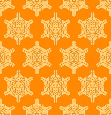 Japon Turuncu Kar Tanesi Vektörü Kusursuz Desen