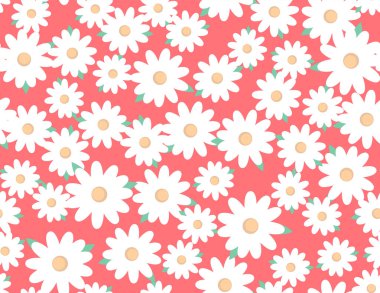 Japon Şirin Yuvarlak Çiçek Vektörü Kusursuz Desen