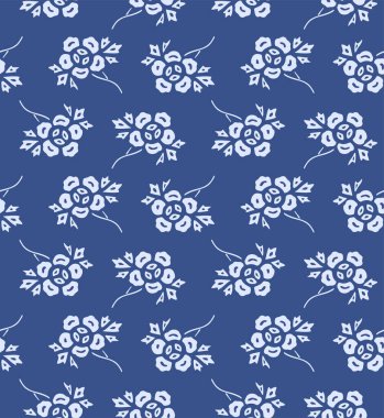 Japon Çiçeği Bud Motif Vektörü Kusursuz Desen