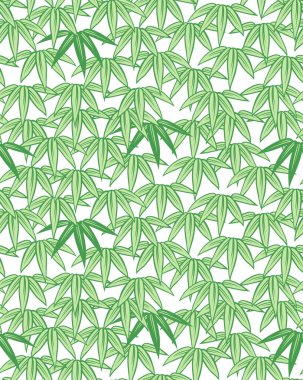 Japon Yeşil Örtüsü Bambu Yaprak Vektörü Kusursuz Desen
