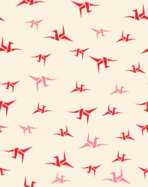 Japon Origami Kağıt Kuş Vektörü Kusursuz Desen