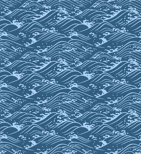 Japon Fırtınası Okyanusu Dalgası Su Sıçratma Vektörü Kusursuz Desen