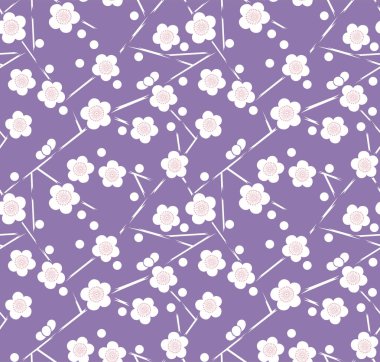 Japon Kiraz Çiçeği Geometrik Şube Vektörü Kusursuz Desen