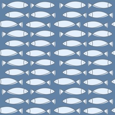 Japon Balık Çizgi Filmi Vektörü Kusursuz Desen