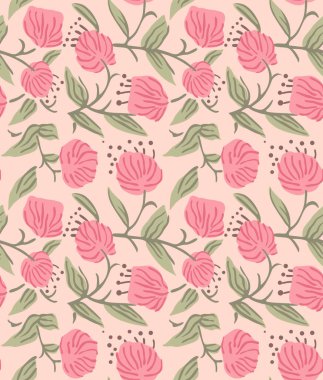 Japon Tatlı Pembe Çiçek Vektörü Kusursuz Desen