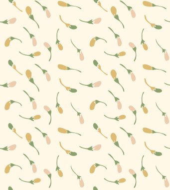 Japon Şirin Çiçeği Bud Sonbahar Vektörü Kusursuz Desen