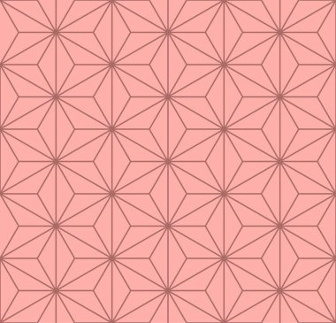 Japon Altıgen Yıldız Vektörü Kusursuz Desen