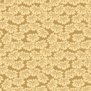 Japon Altın Çiçek Sonbahar Vektörü Kusursuz Desen