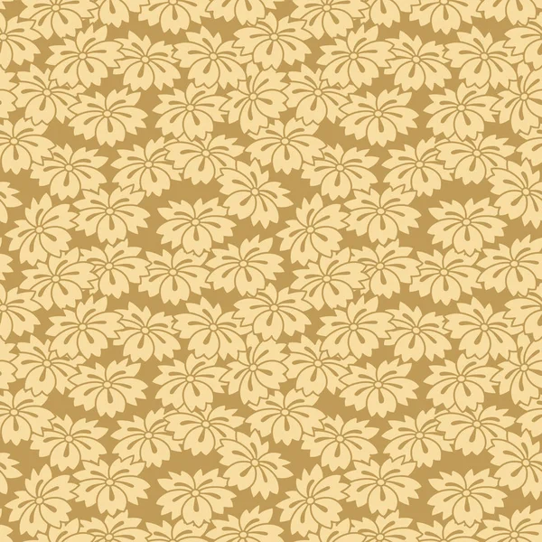 Patrón Sin Costura Vectores Otoño Flor Oro Japonés — Vector de stock