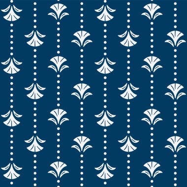 Japon Çiçek Nokta Çizgisi Vektörü Kusursuz Desen