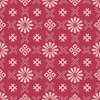 Japon Çiçeği Elmas Vektörü Kusursuz Desen