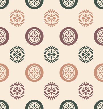 Japon Çiçek Çemberi Motif Vektörü Kusursuz Desen