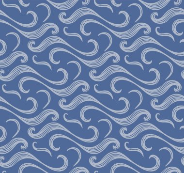 Japon Zigzag Kıvrımlı Dalga Vektörü Kusursuz Desen