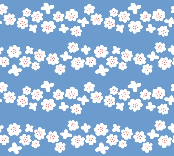 Japonais Mignon Dessin Animé Fleur Vectoriel Sans Couture Modèle — Image vectorielle