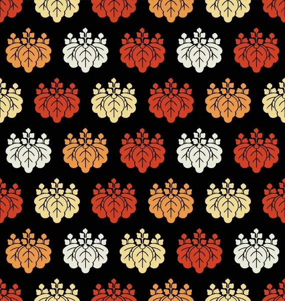 Japanische Paulownia Flower Motif Vector Nahtloses Muster — Stockvektor