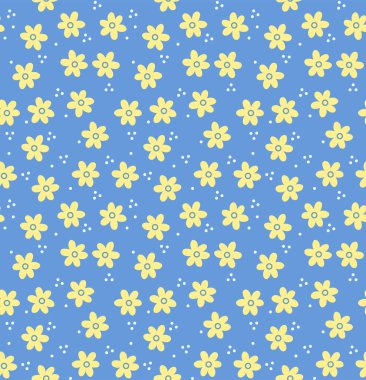 Japon Şirin Çiçek Çizgi Filmi Vektörü Kusursuz Desen