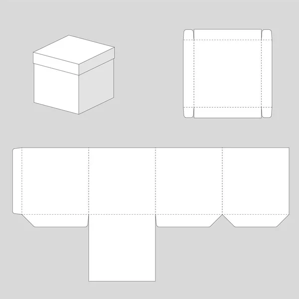 Шаблон Подарункової Коробки Кубиків — стоковий вектор