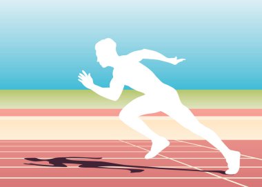 Gradyan Arkaplanda Hızla Hızla Hızlanan Adam