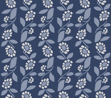 Japon Yukata Çiçek Vine Vektörü Kusursuz Desen