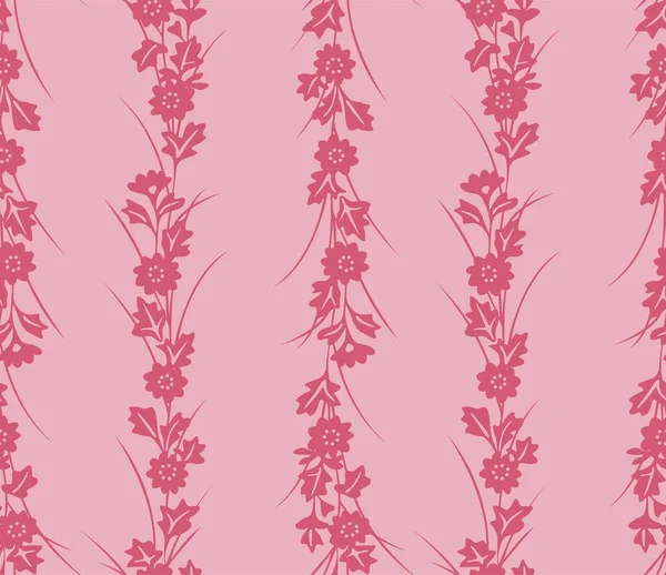 Japanischer Blumenzweig Bouquet Stripe Vector Nahtloses Muster — Stockvektor