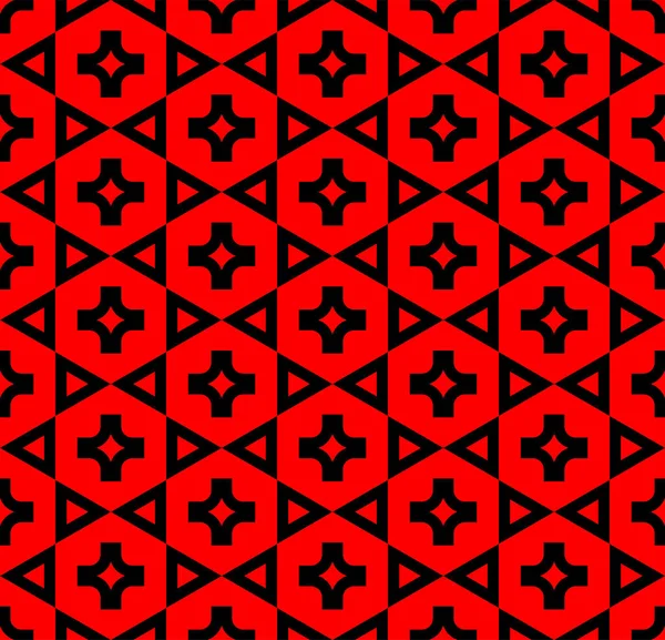 Japanese Red Hexagon Star Vector Seamless Pattern — Stock Vector