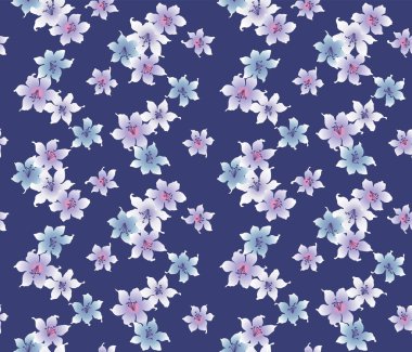 Japon Tatlı Zambak Çiçeği Vektörü Kusursuz Desen