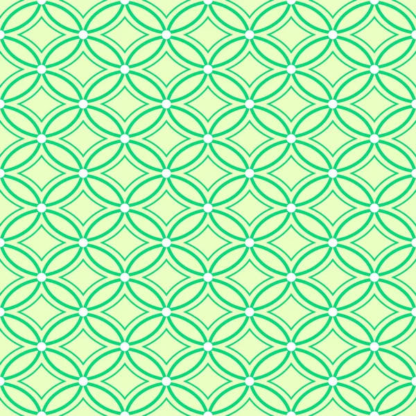 Japon Yeşil Elips Çiçek Vektörü Kusursuz Desen