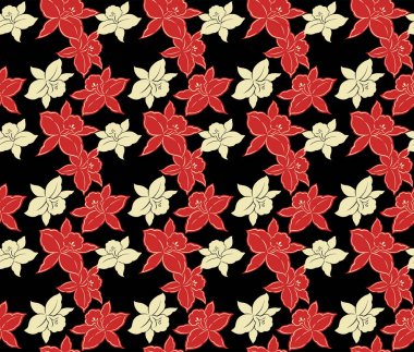 Japon Lüks Sanat Çiçeği Vektörü Kusursuz Desen