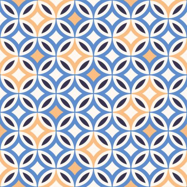 Japon Çemberi Mozaik Vektörü Kusursuz Desen