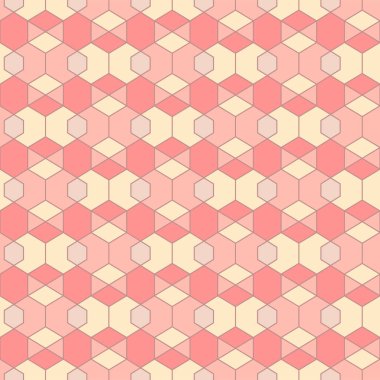 Japon Pastel Altıgen Mozaik Vektör Kusursuz Desen