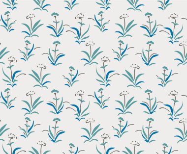 Japon Bahçe Çiçeği Vektörü Kusursuz Desen