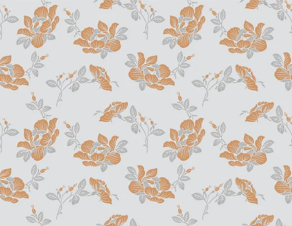 Japanese Classic Flower Bouquet Vector Seamless Pattern