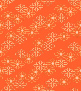 Japon Şirin Yuvarlak Çiçek Vektörü Kusursuz Desen