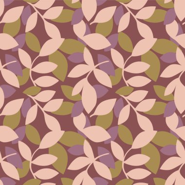 Japonca Çakışan Yaprak Vektörü Kusursuz Desen