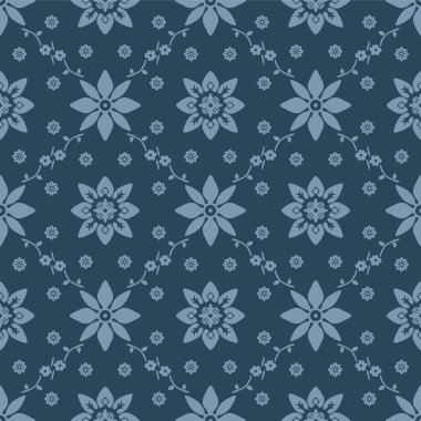 Japon Yıldız Çiçeği Ağ Vektörü Kusursuz Desen